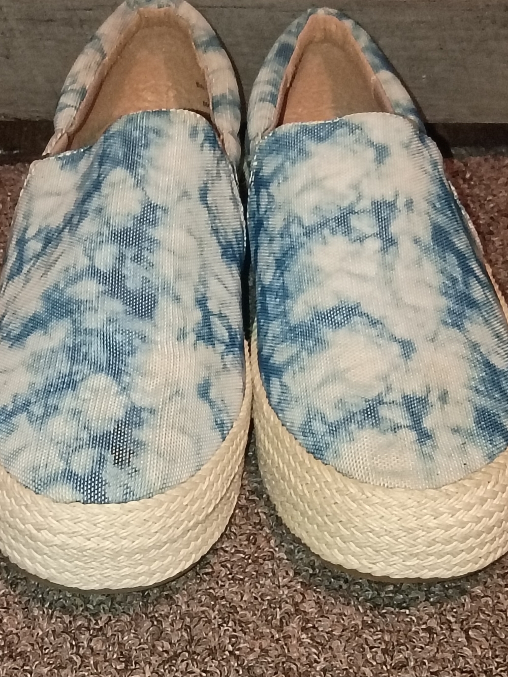 Madeline Blue Tie-Dye Slip-On Espadrilles